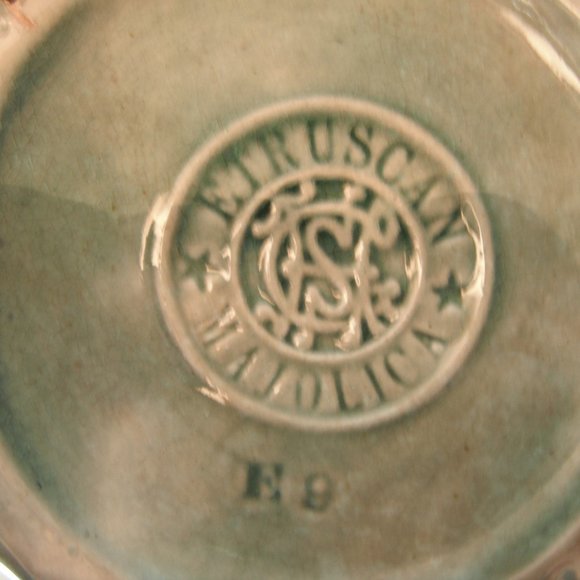Etruscan Majolica Bamboo Sugar Bowl with Lid E 9 - Picture 10 of 12